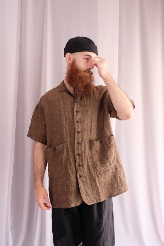 Midnight Heavy Linen Fisherman’s Cap