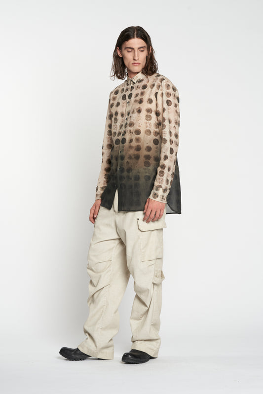 Vintage Circles Printed Cotton Muslin Shirt