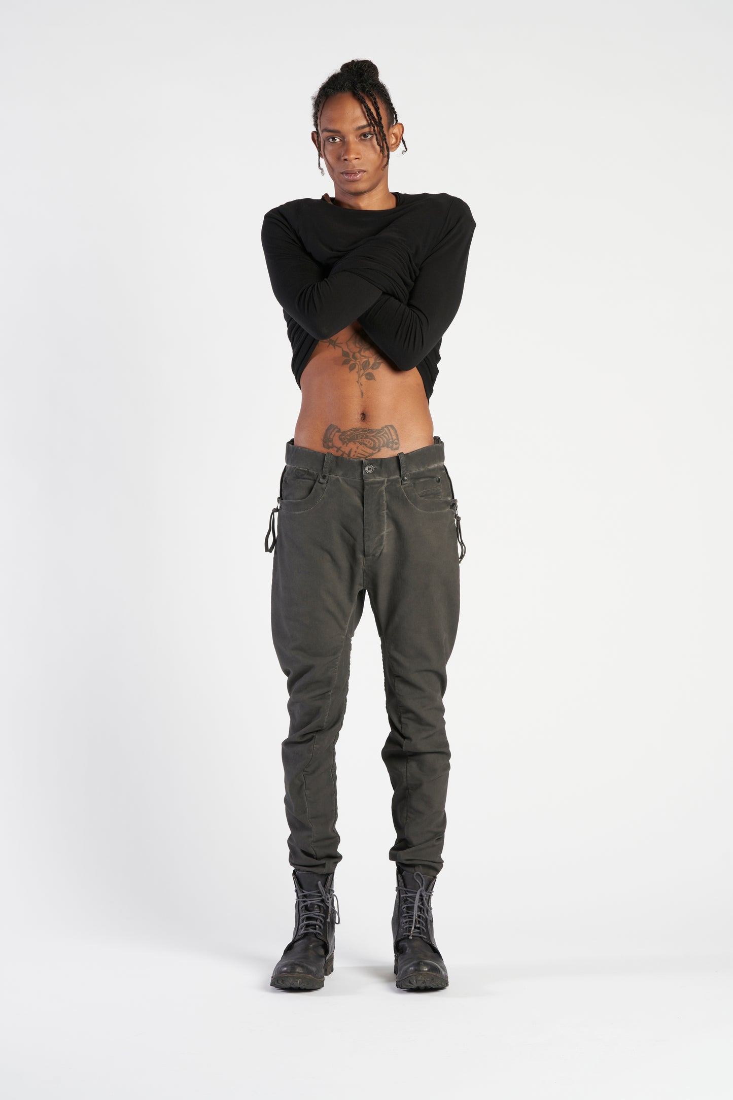 STORM GREY ZIP SLIM PANTS M3750