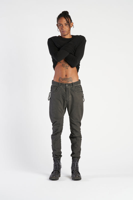 STORM GREY ZIP SLIM PANTS M3750
