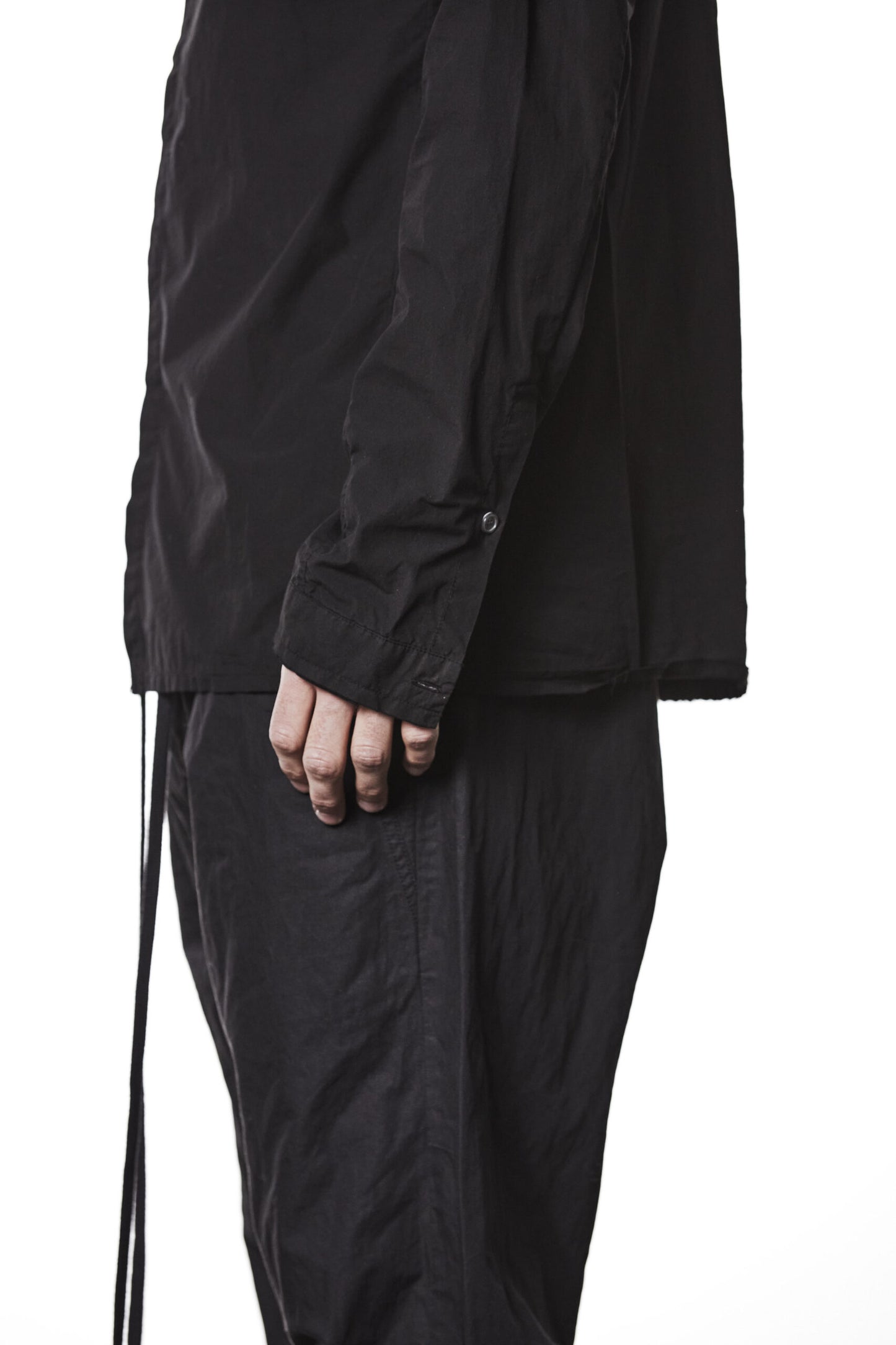 Black Stand Up Collar Shirt MH 177