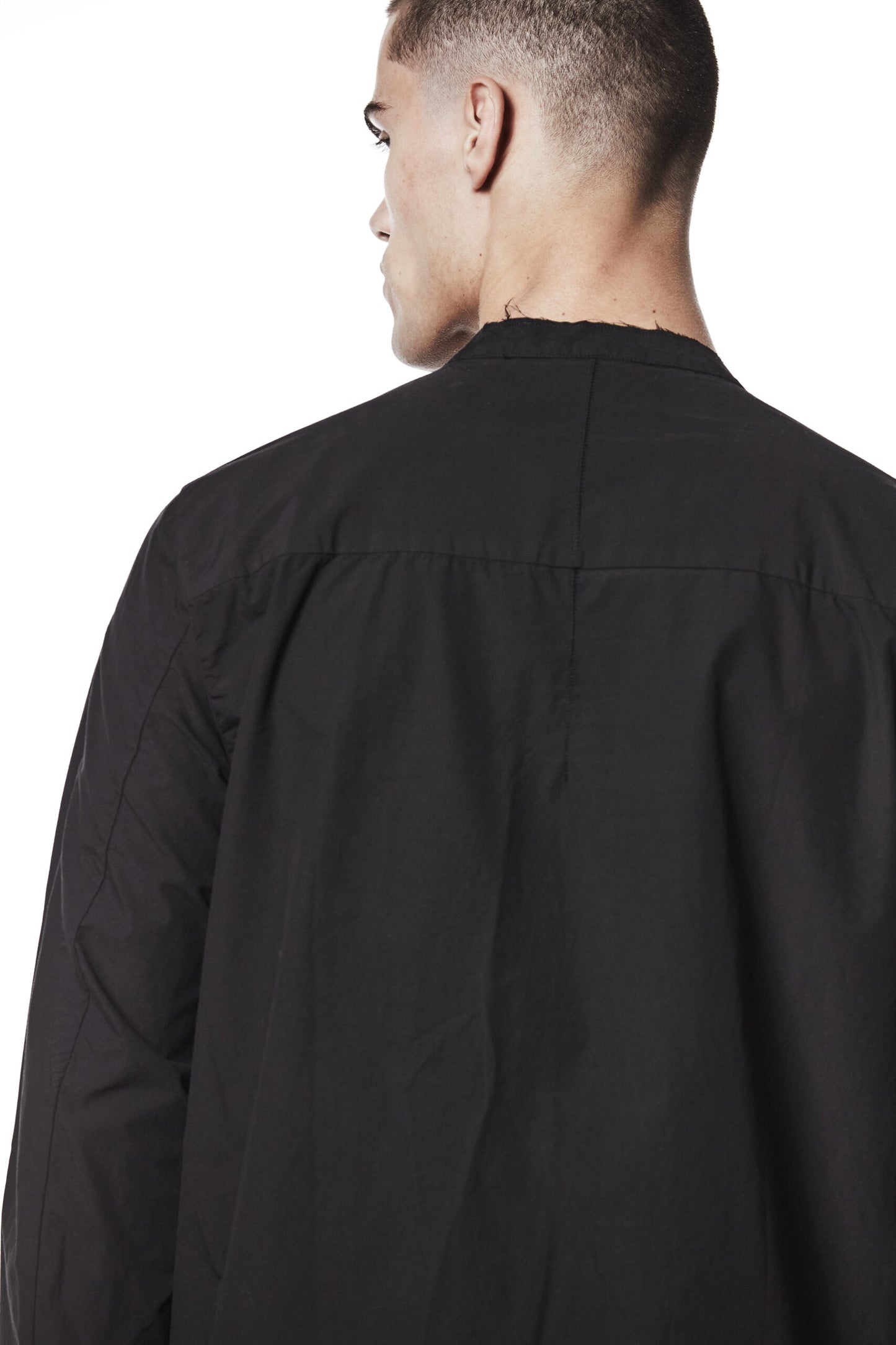 Black Stand Up Collar Shirt MH 177