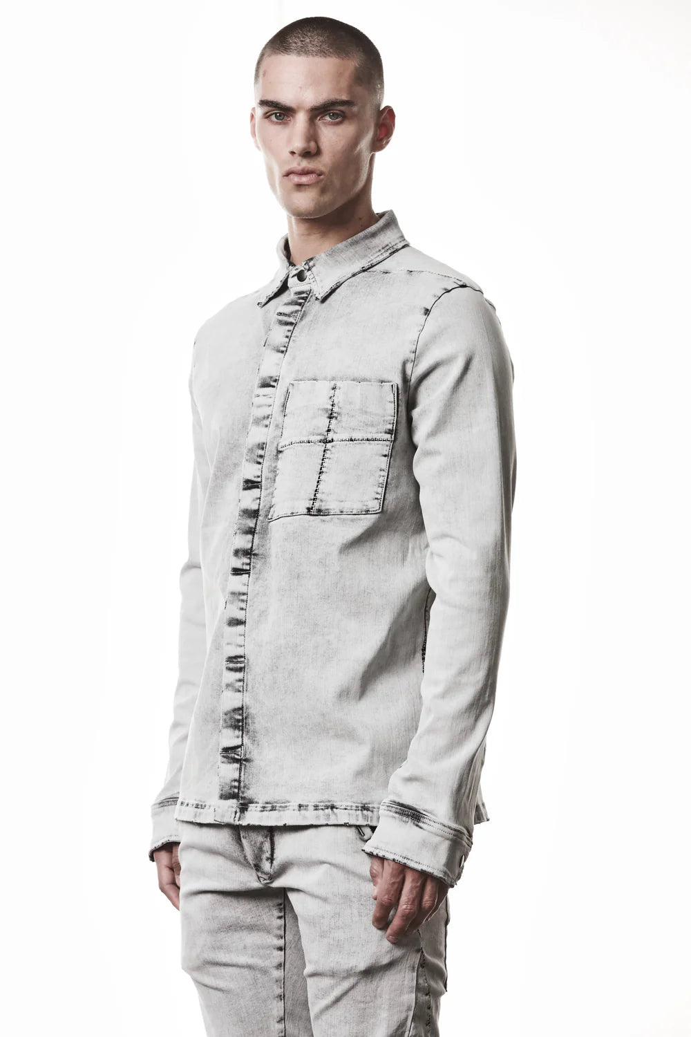 Light Grey Denim Shirt MH 181