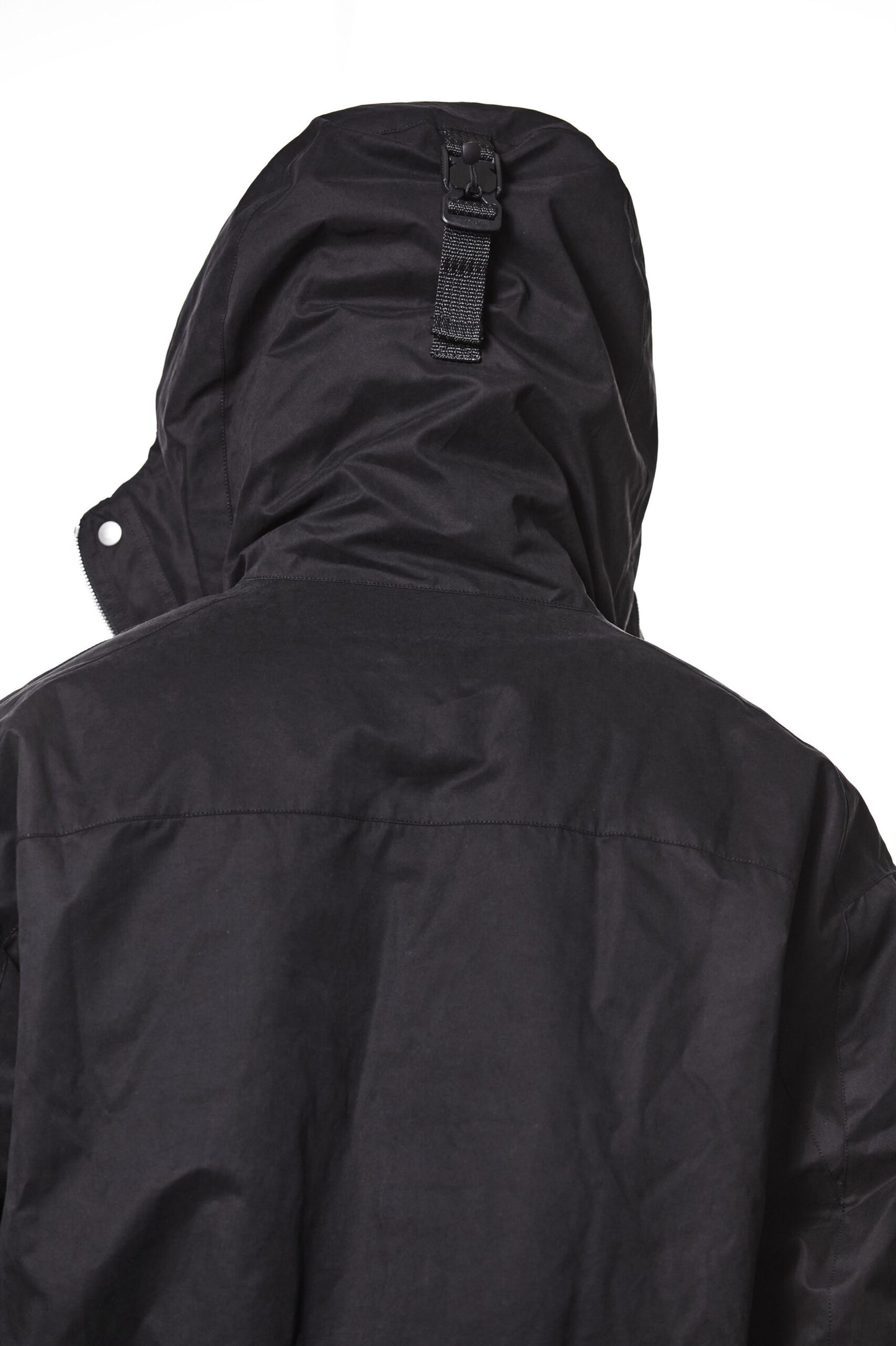 Black Padded Cropped Hooded Bomber Jacket MJ 74