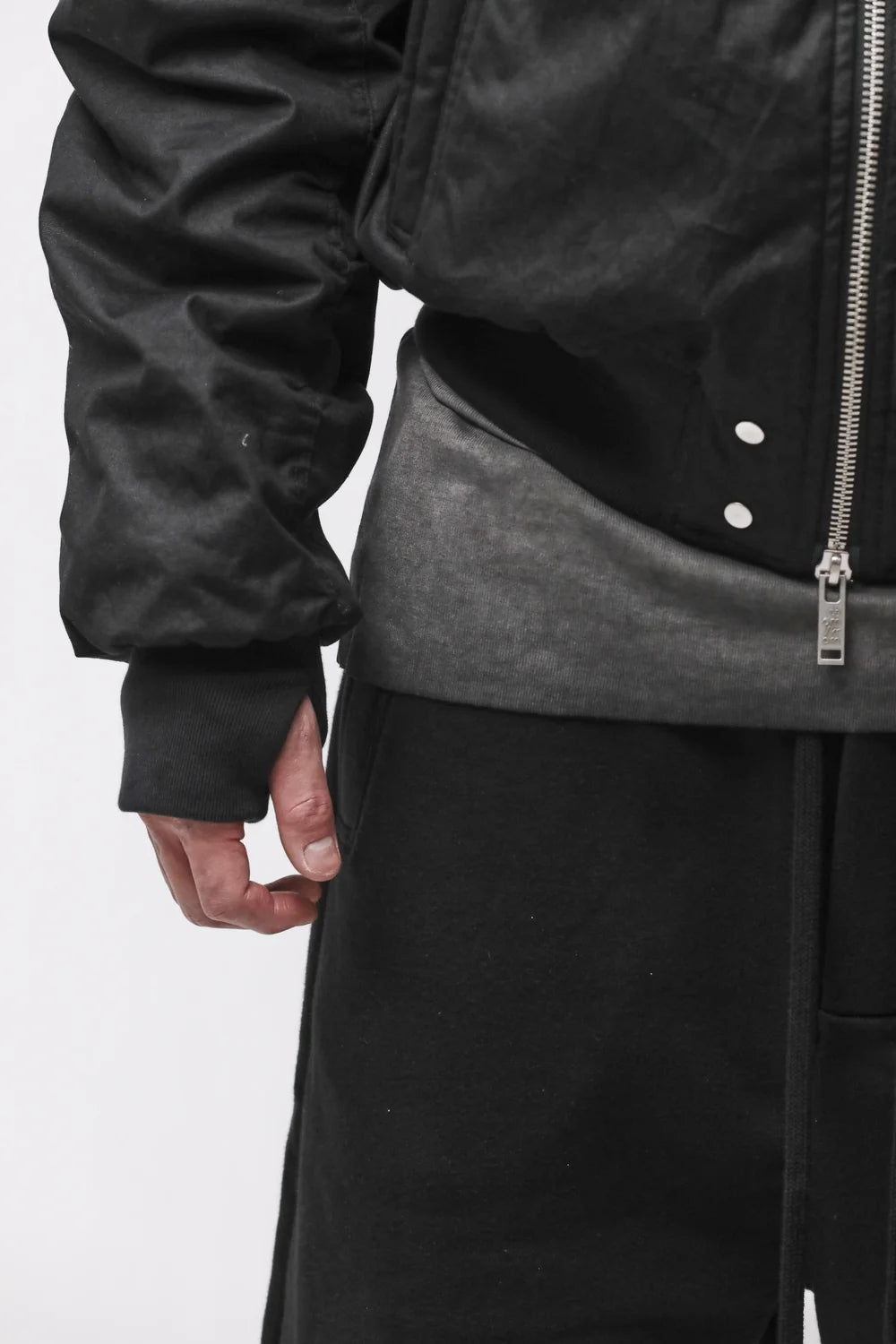 Black Hooded Padded Bomber Jacket