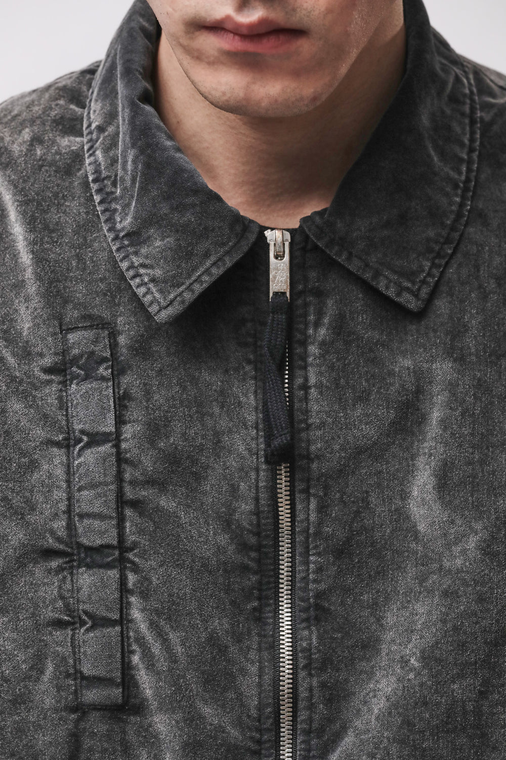 USED GREY VELVET TRUCKER JACKET MJ94