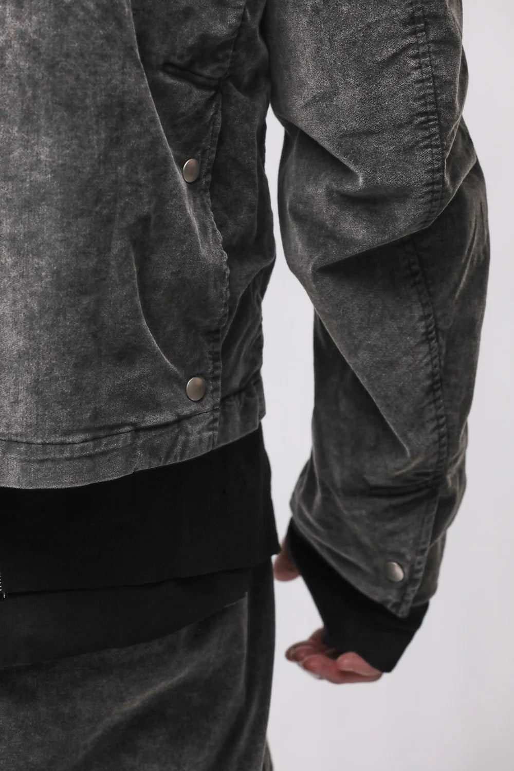 USED GREY VELVET TRUCKER JACKET MJ94