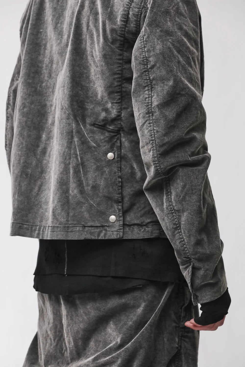 USED GREY VELVET TRUCKER JACKET MJ94