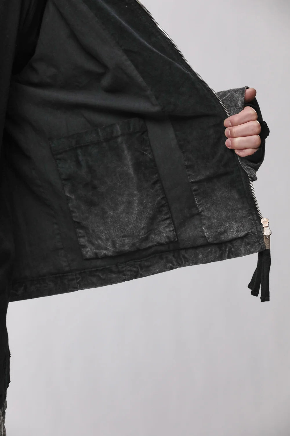 USED GREY VELVET TRUCKER JACKET MJ94