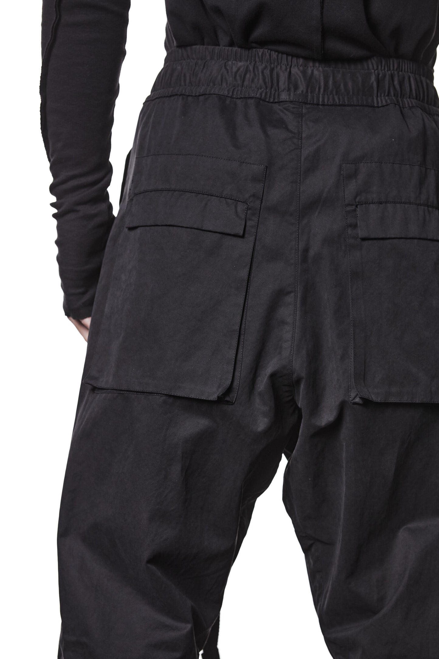 Black Belted Drop Crotch Pants MP 14