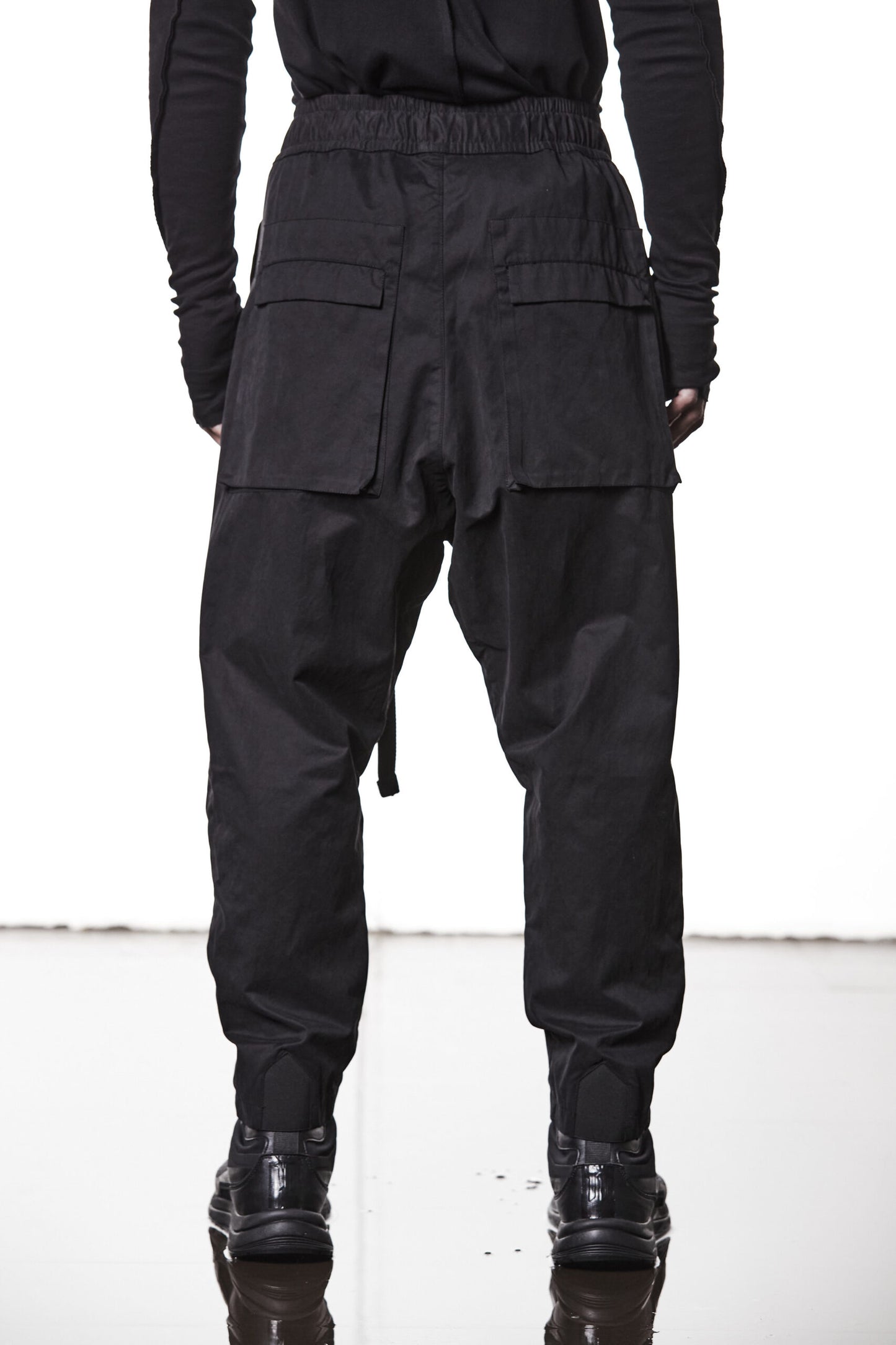 Black Belted Drop Crotch Pants MP 14