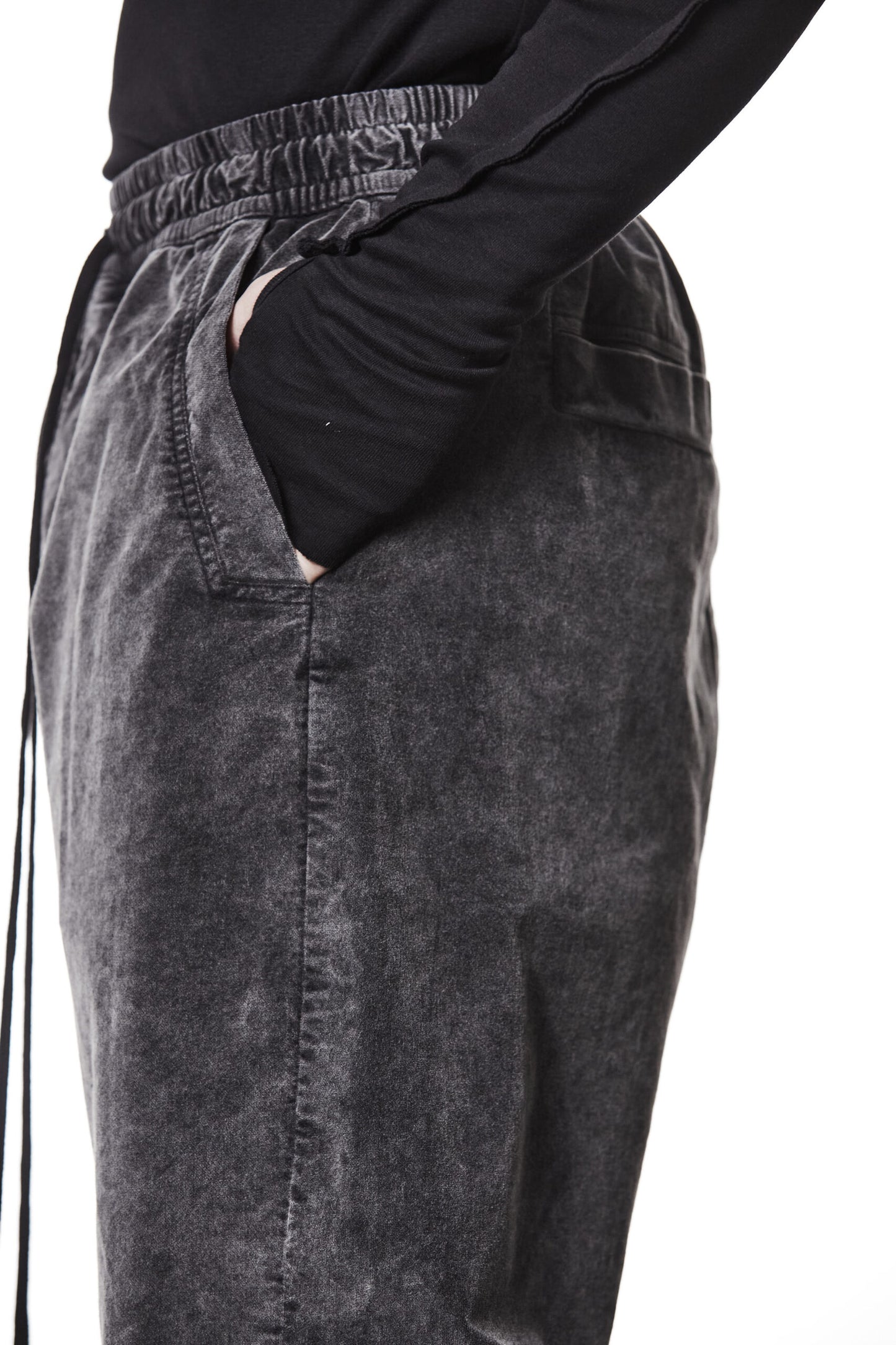 Used Grey Washed Velvet Cotton Pants MP 16