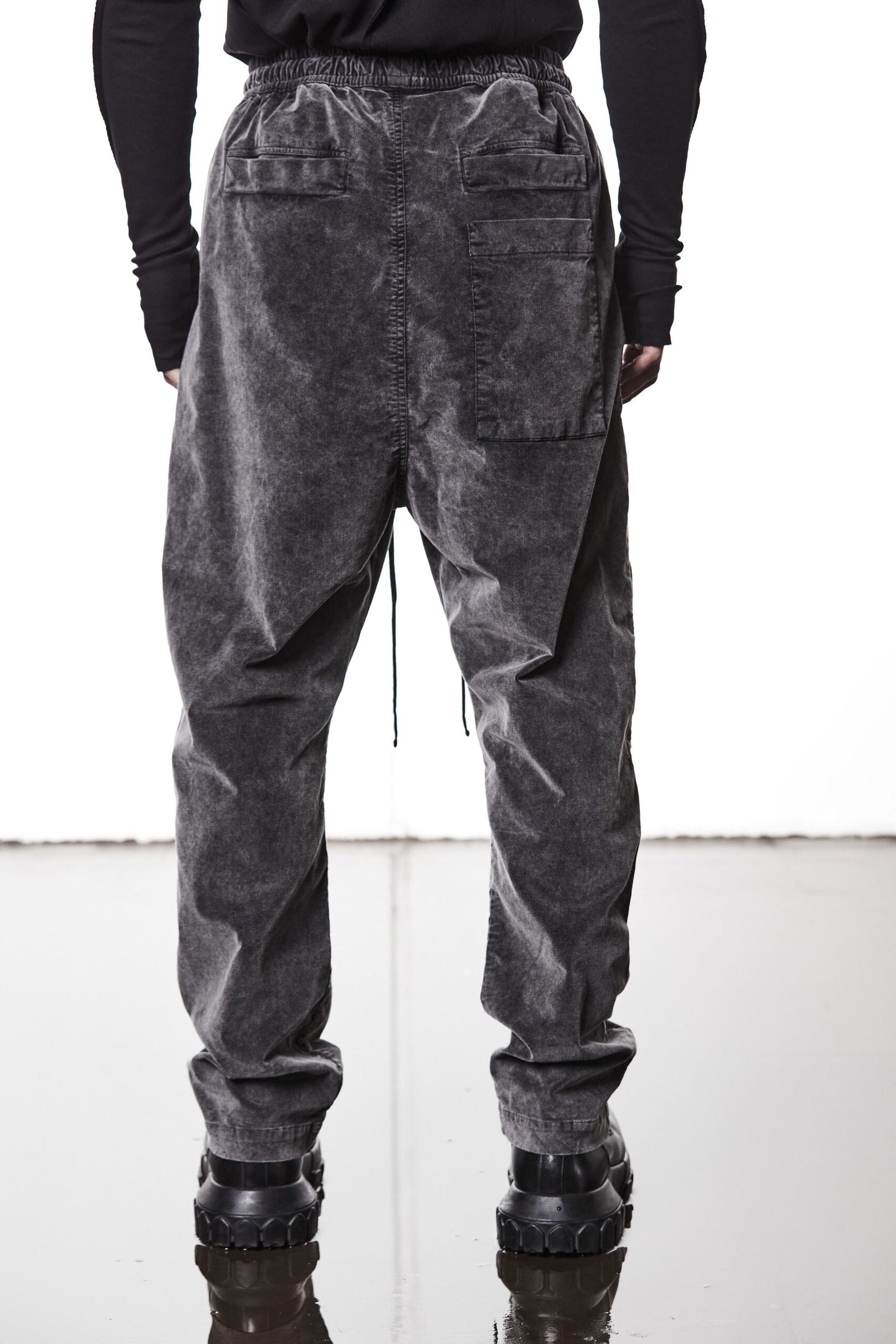 Used Grey Washed Velvet Cotton Pants MP 16