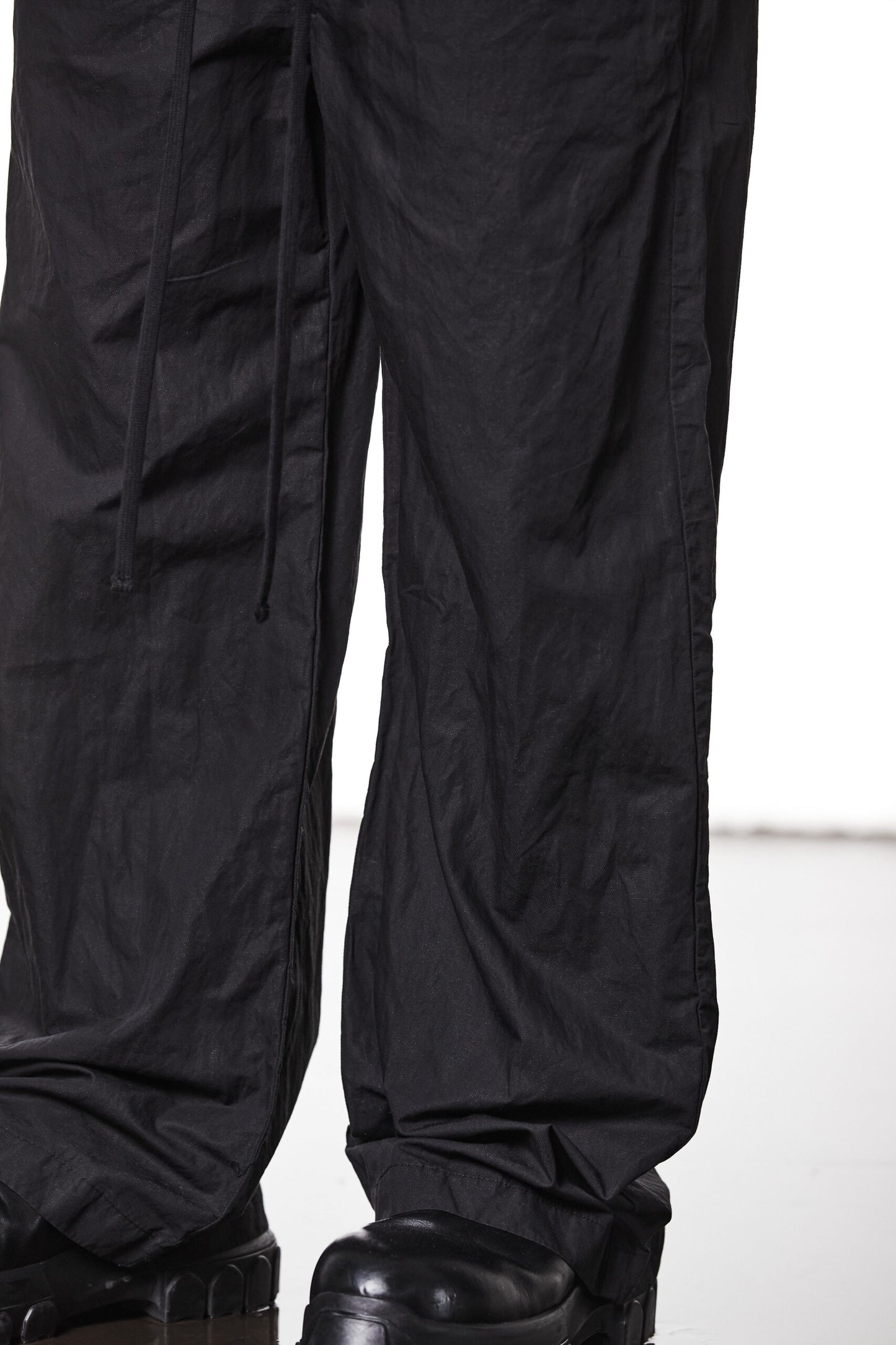 Black Wide Leg Cotton Metallised Pants MP 19