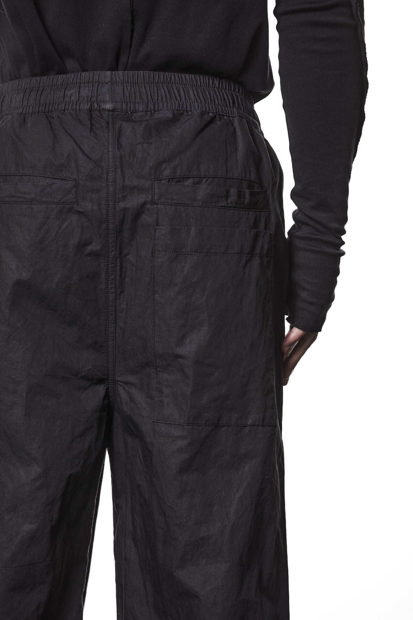 Black Wide Leg Cotton Metallised Pants MP 19