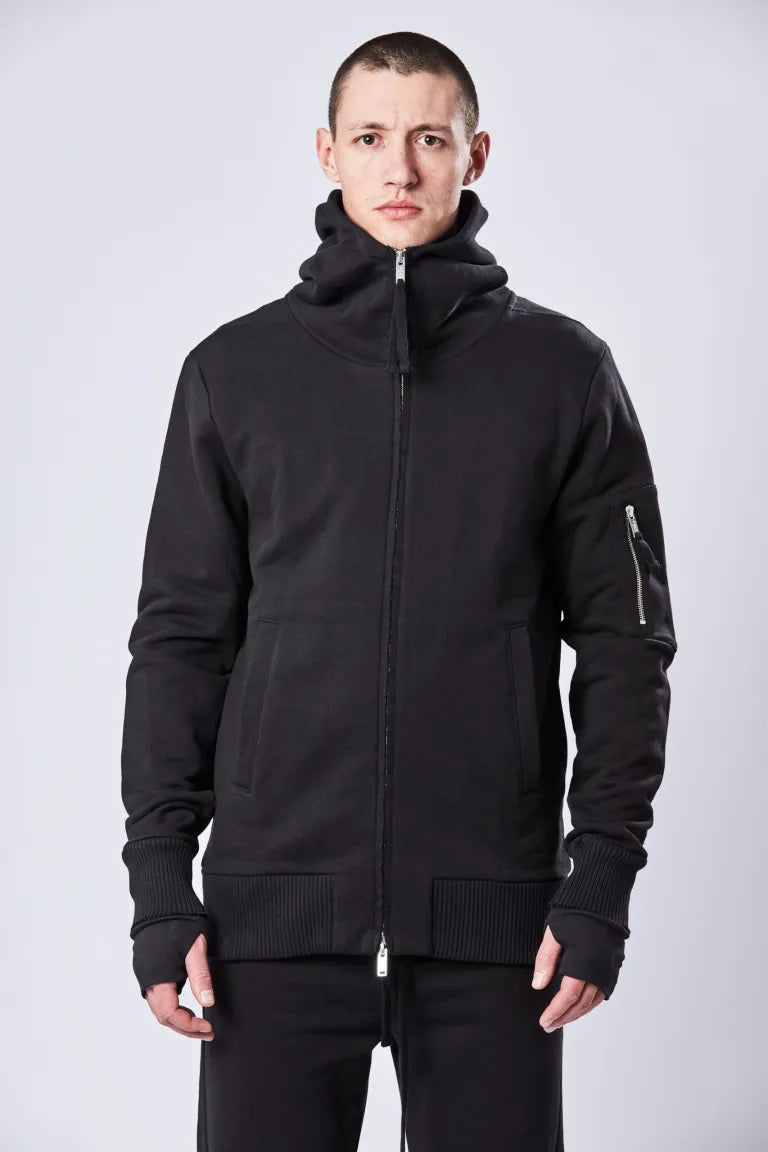 Black Hooded Zip Jacket MSJ 616