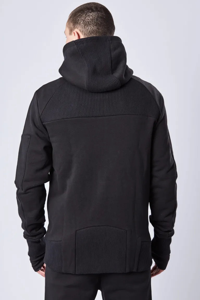 Black Hooded Zip Jacket MSJ 616