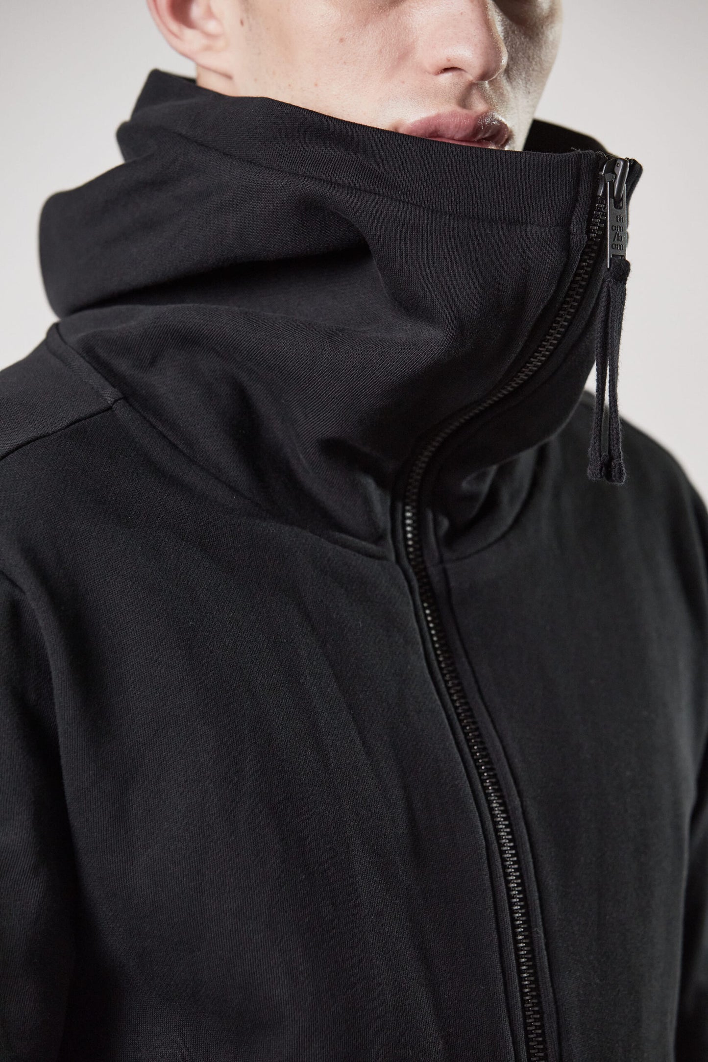 Black Hi-Neck Hooded Zip Jacket MSJ 641