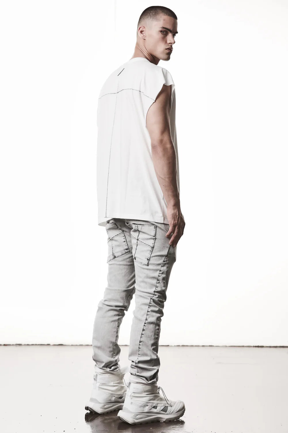 Light Grey Slim Denim Trouser MT 102