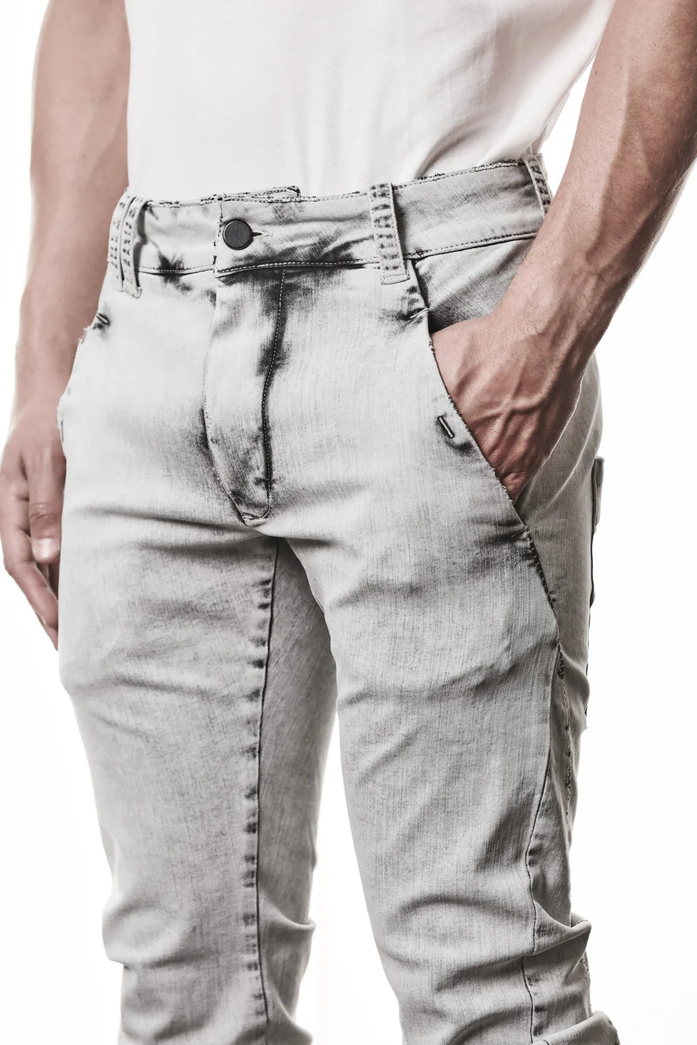 Light Grey Slim Denim Trouser MT 102