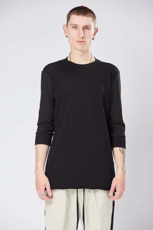 Black Round Neck Shirt 3/4 Sleeves MTS 762