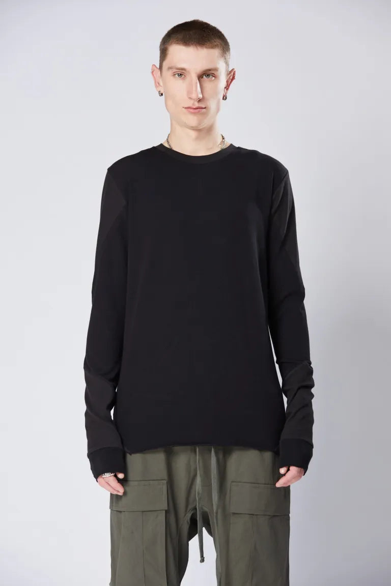 Black Long Sleeve Round Neck T-shirt MTS 770