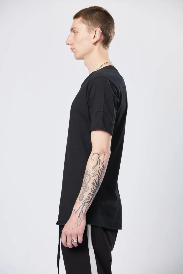 Black Round Neck Short Sleeve T-shirt MTS 784