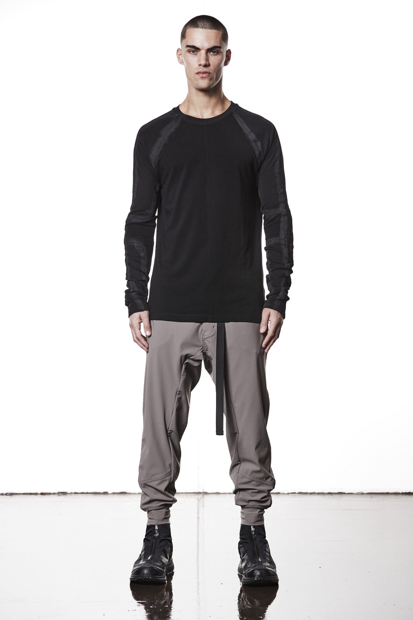 Black Hand Painted Raglan Long Sleeve T-shirt MTS 907