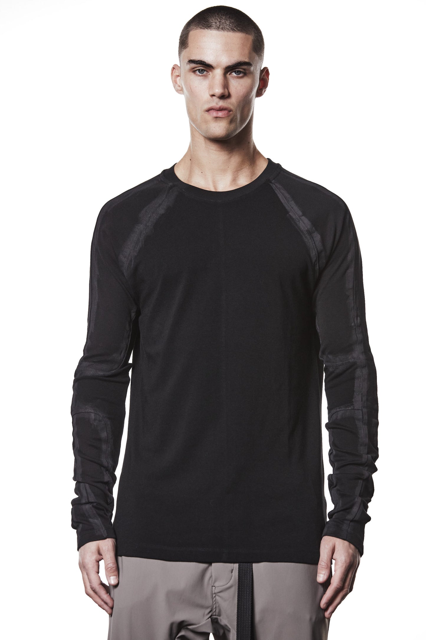 Black Hand Painted Raglan Long Sleeve T-shirt MTS 907