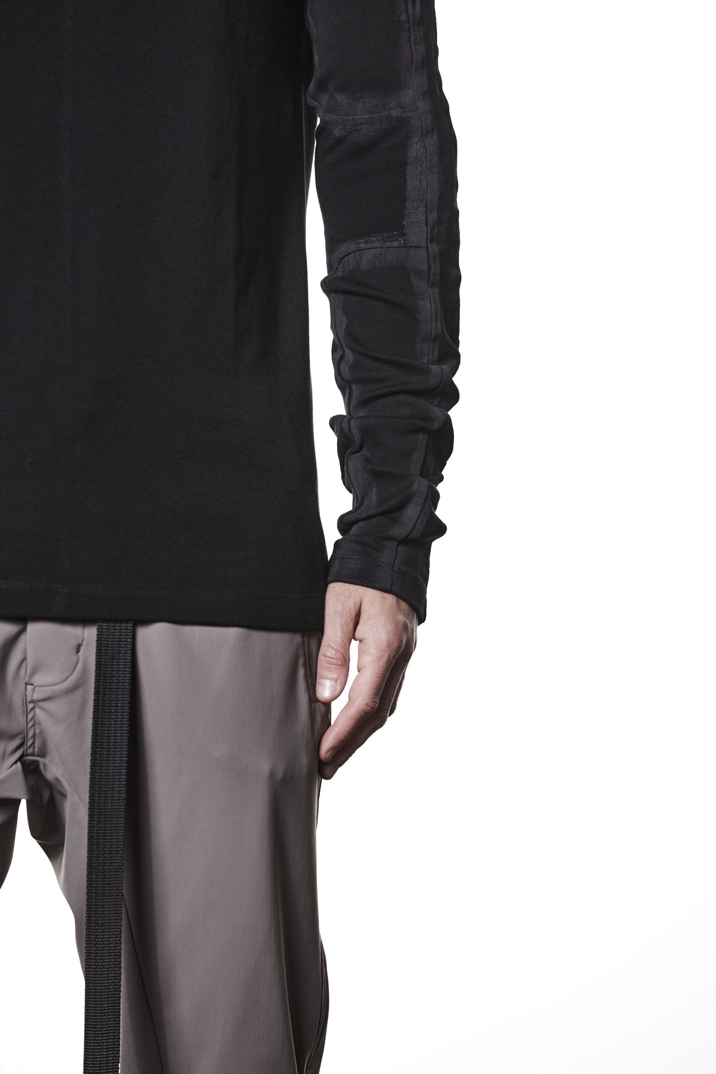 Black Hand Painted Raglan Long Sleeve T-shirt MTS 907