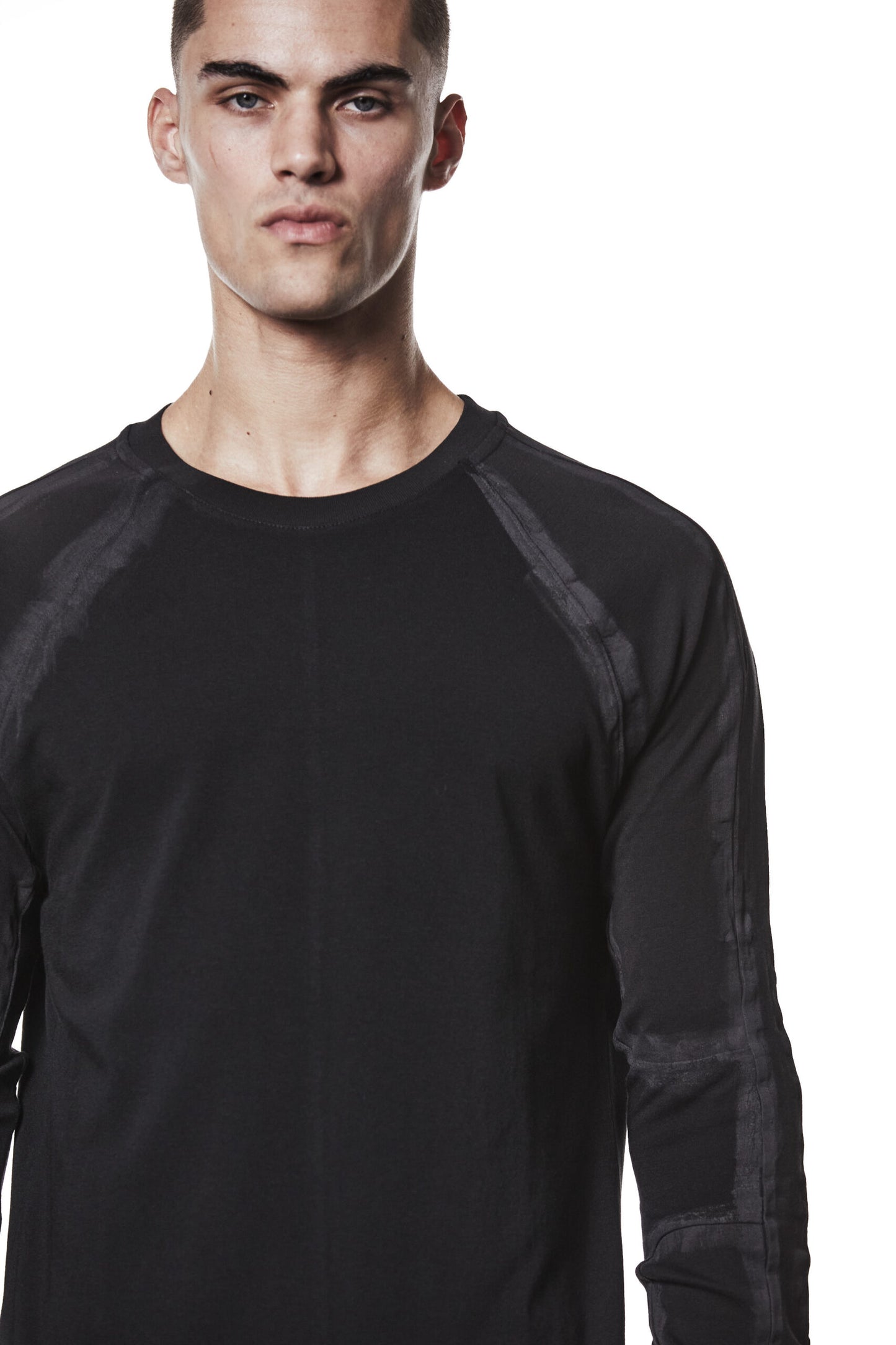 Black Hand Painted Raglan Long Sleeve T-shirt MTS 907