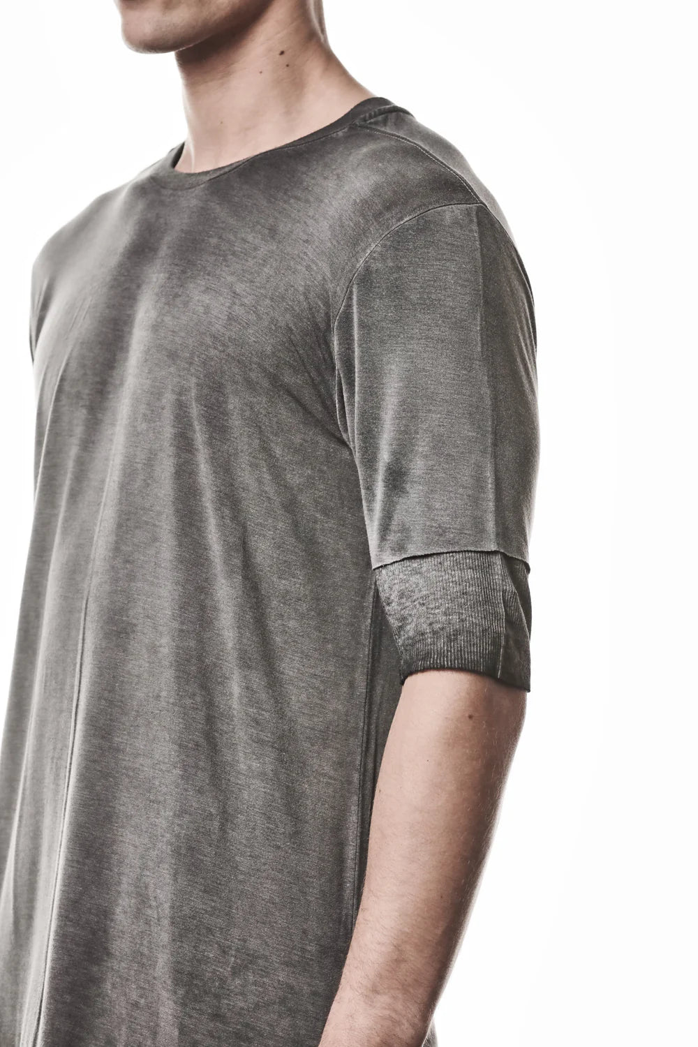 Cold Dye Grey Round Neck Modal T-shirt MTS 940