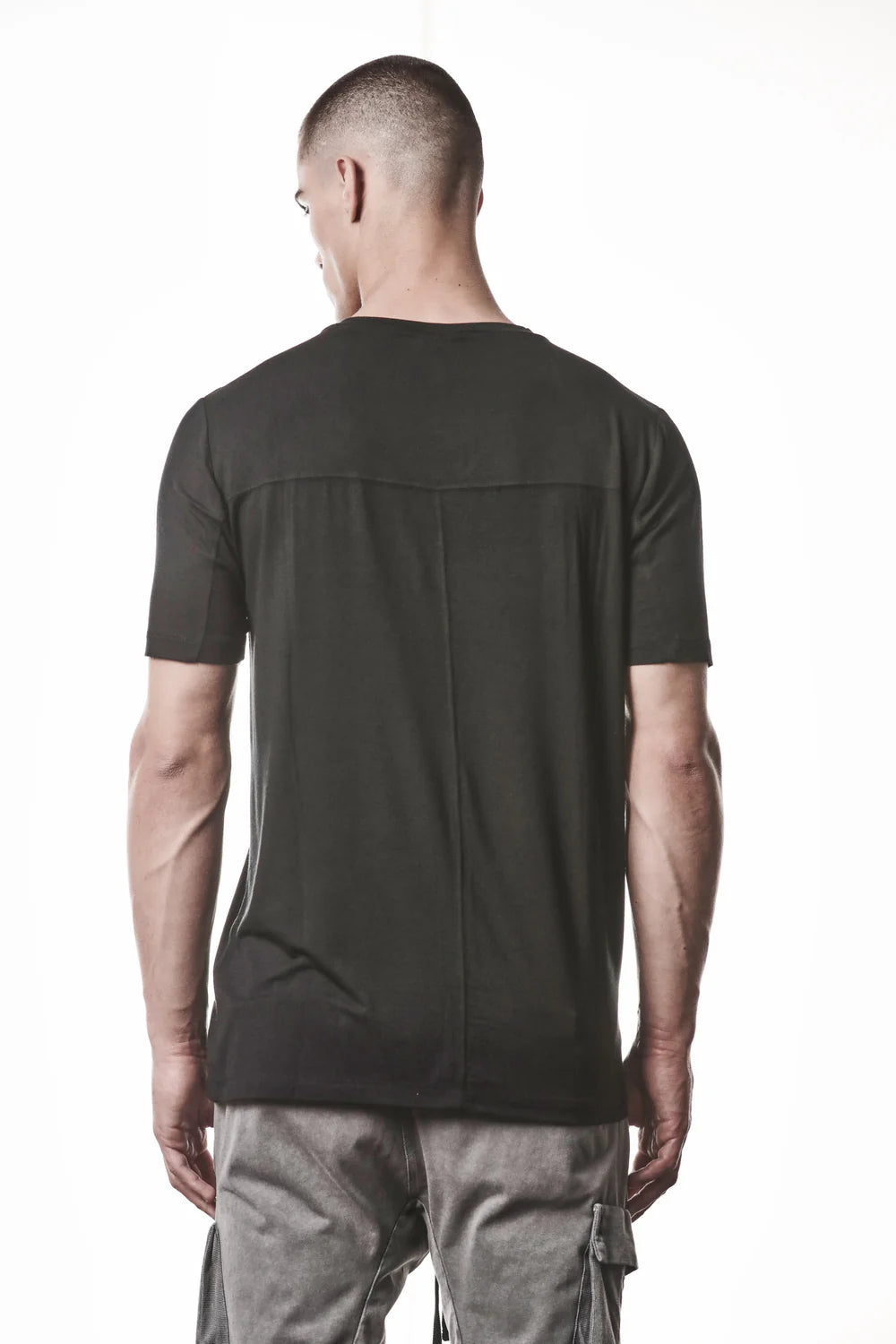 Black V-neck Modal Silk T-shirt MTS 945