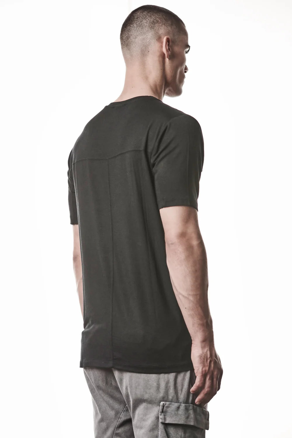 Black V-neck Modal Silk T-shirt MTS 945