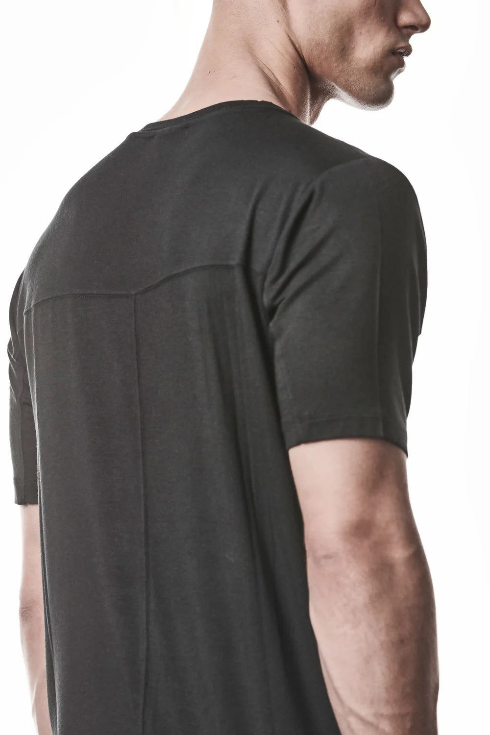 Black V-neck Modal Silk T-shirt MTS 945