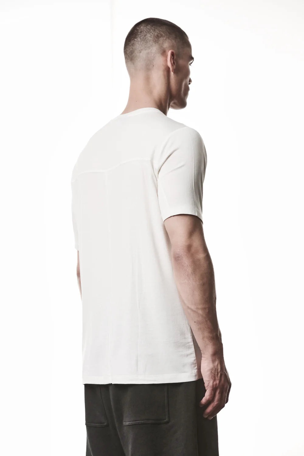 Off White V-neck Modal Silk T-shirt MTS 945