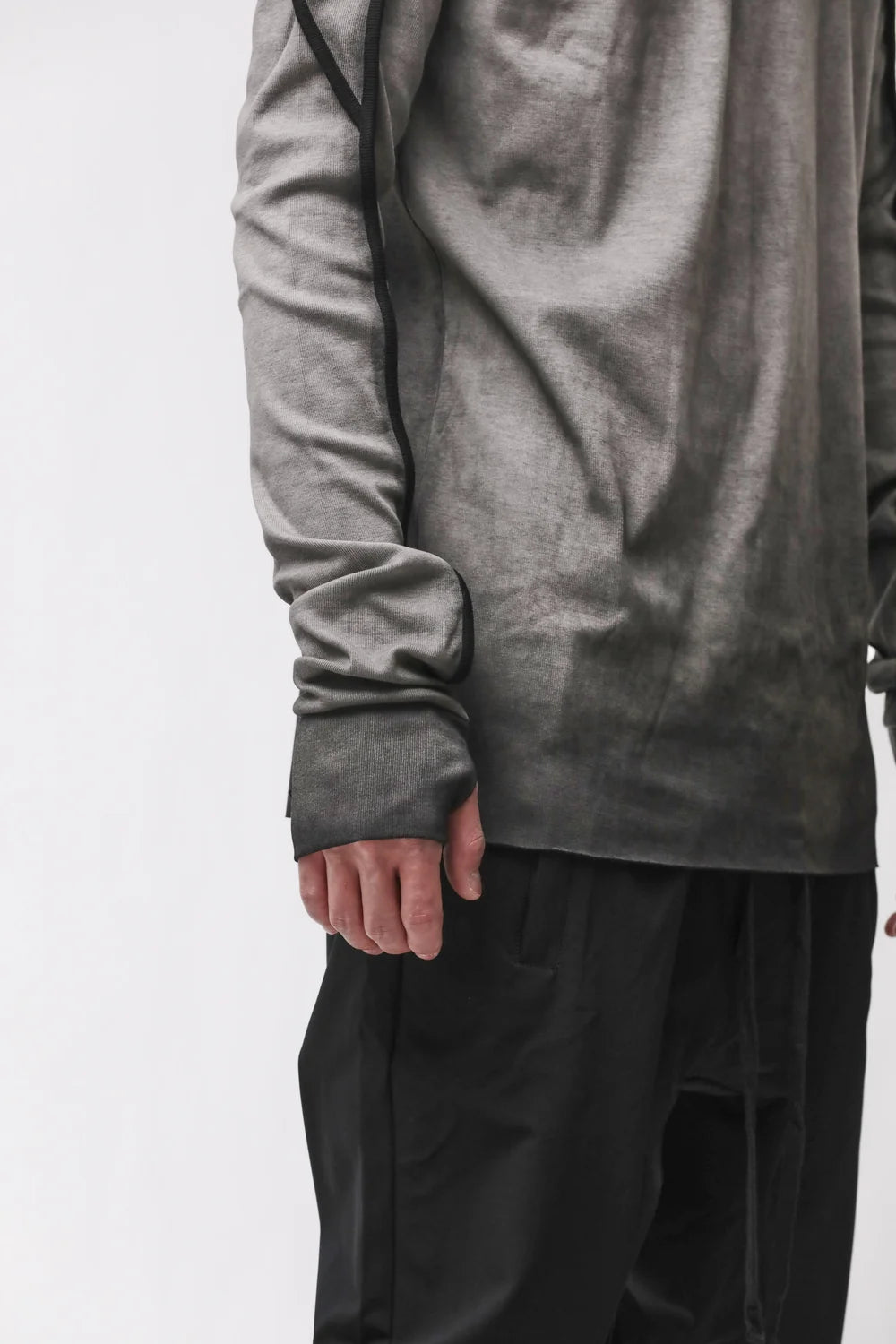 GREY COLD DYE CONTRAST PIPING LONG SLEEVE  MTS 960