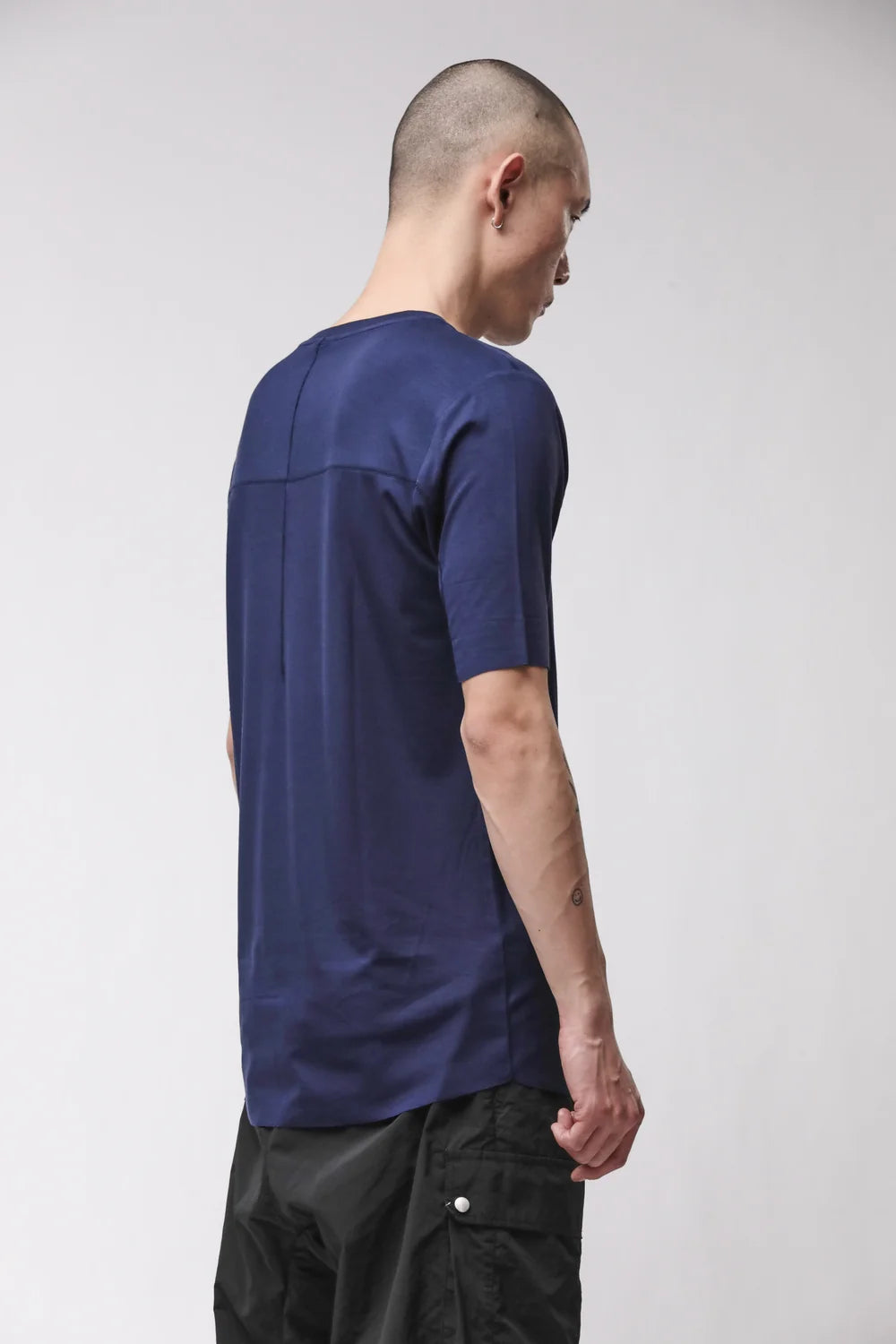 ECLIPSE BLUE VISCOSE RAW EDGE T-SHIRT MTS 973