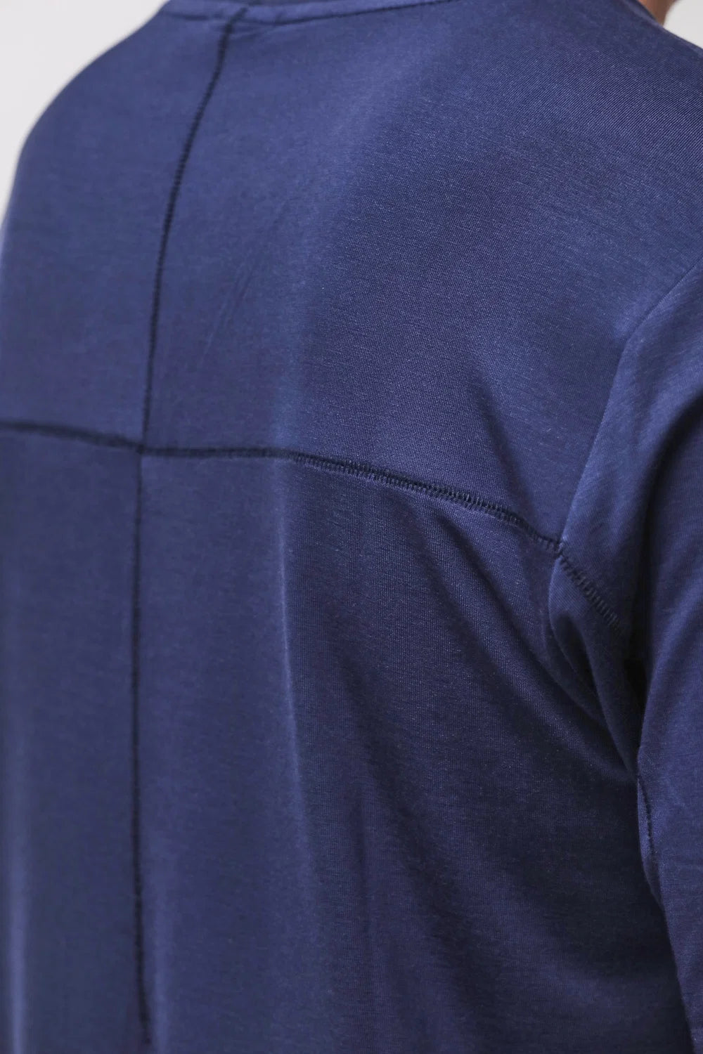 ECLIPSE BLUE VISCOSE RAW EDGE T-SHIRT MTS 973