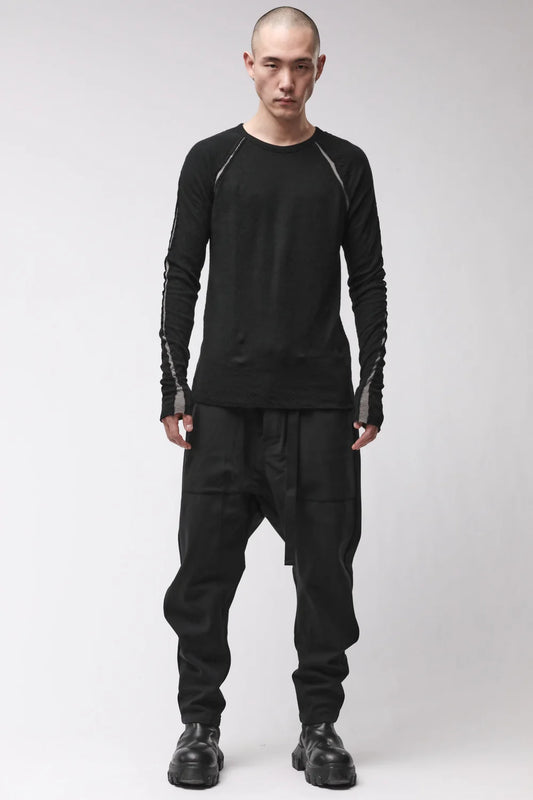 BLACK RAGLAN LONG SLEEVE T-SHIRT MTS 982