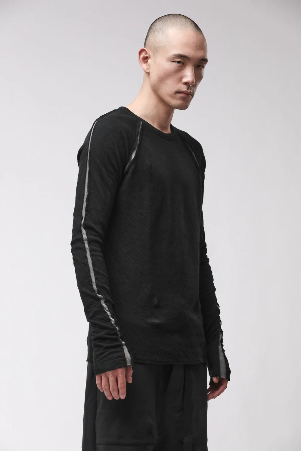 BLACK RAGLAN LONG SLEEVE T-SHIRT MTS 982