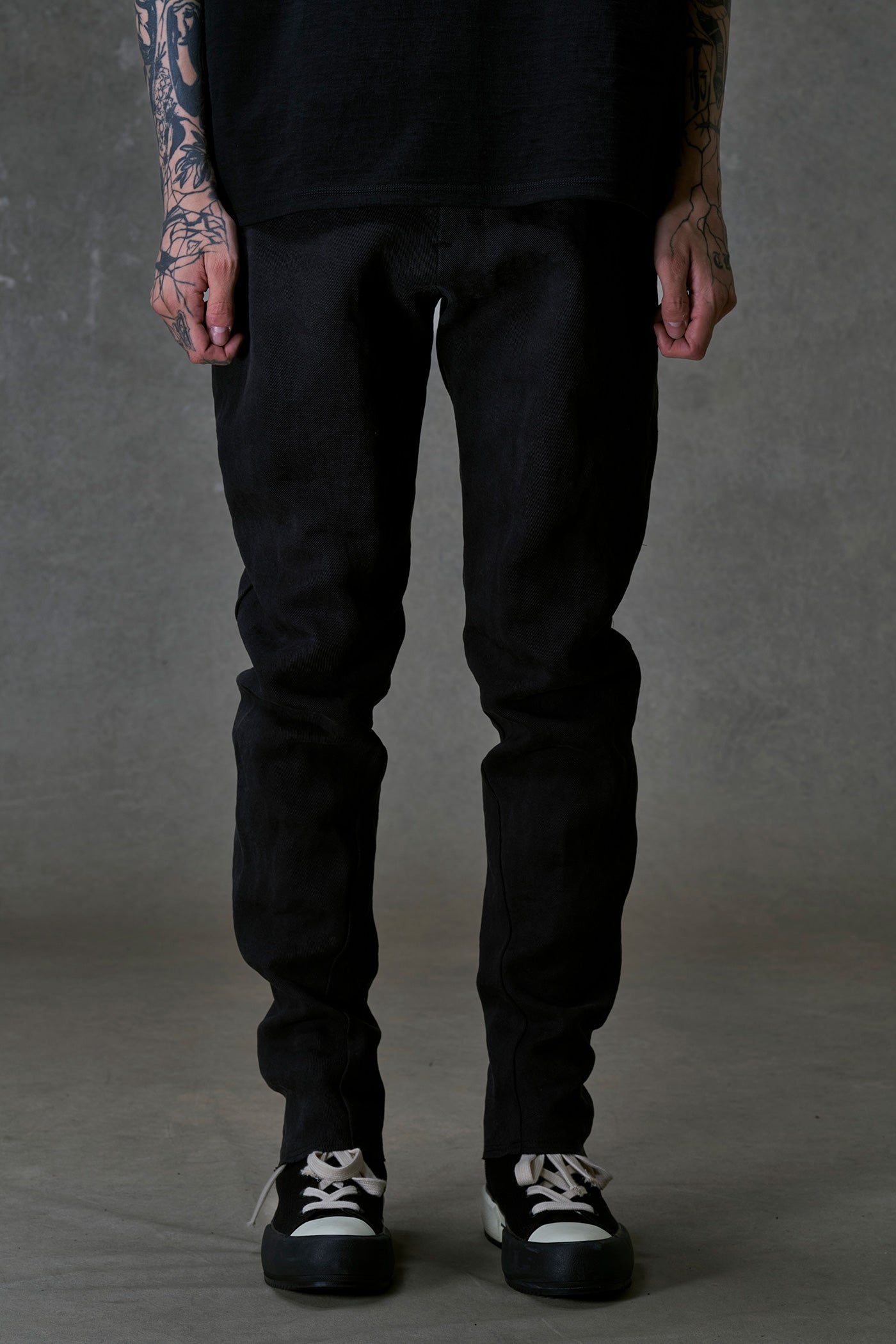 Stone Washed Black Slim Washi Pants