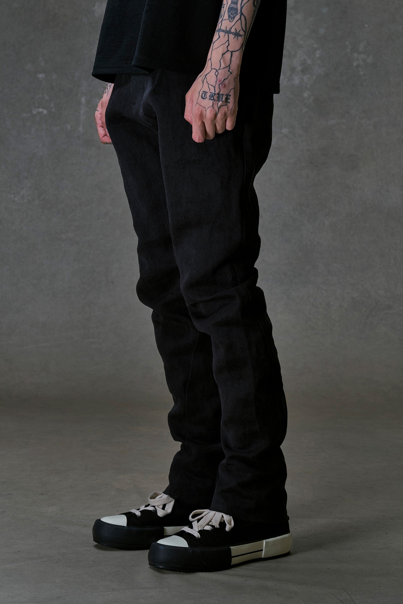 Stone Washed Black Slim Washi Pants