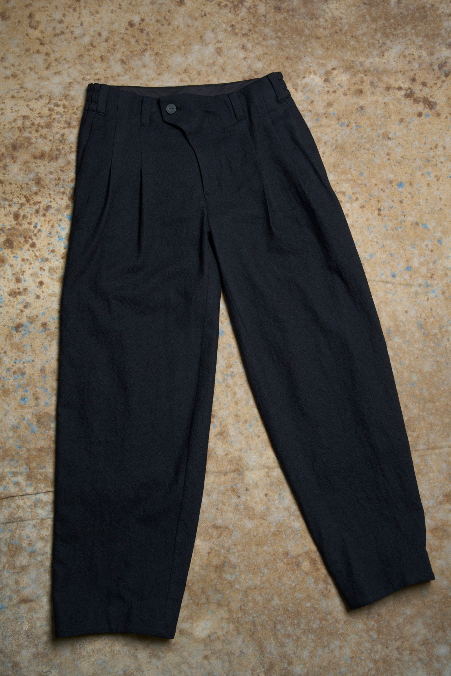 Black Baggy Wide Leg Wool Pants