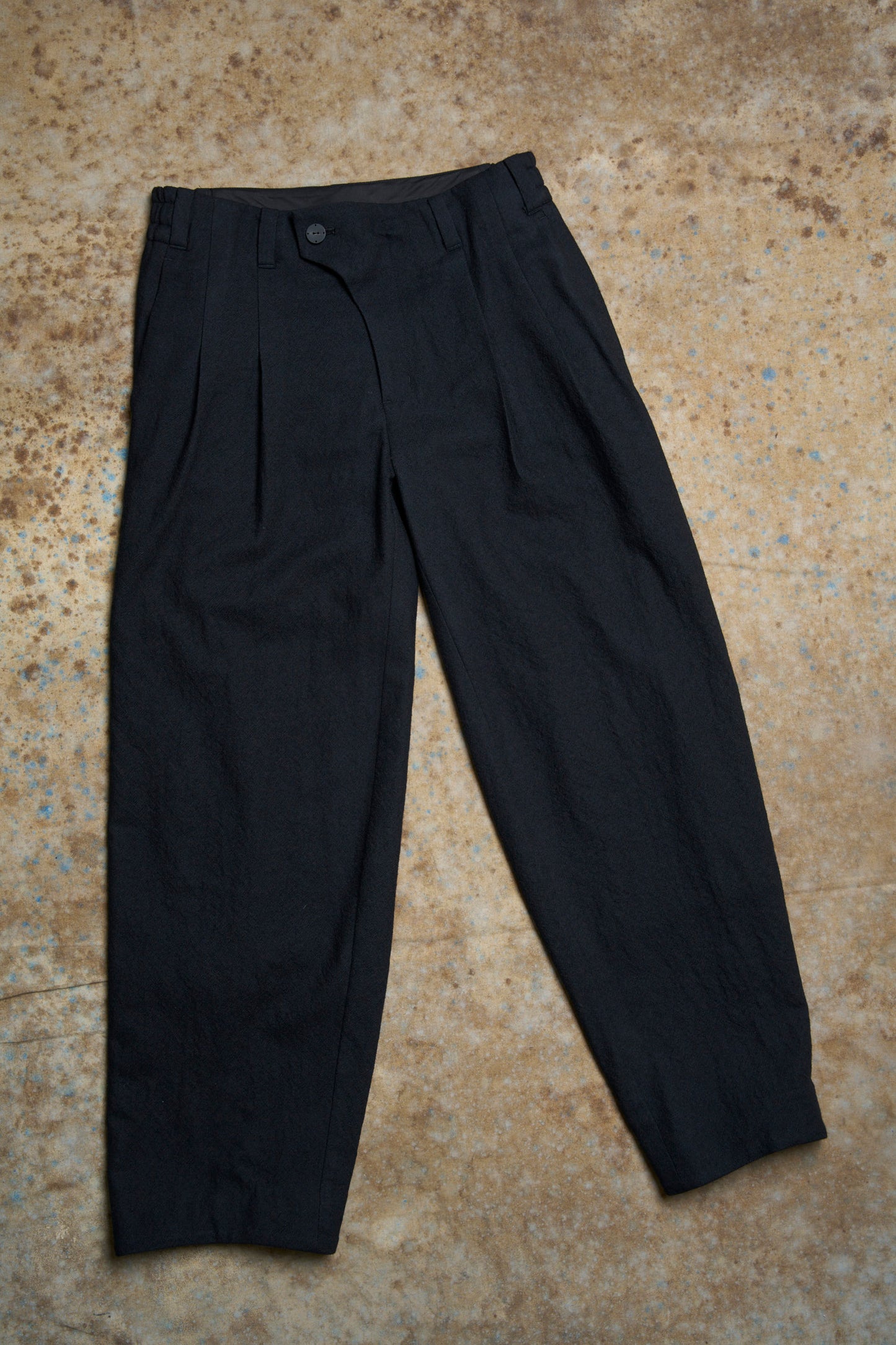 Black Baggy Wide Leg Wool Pants
