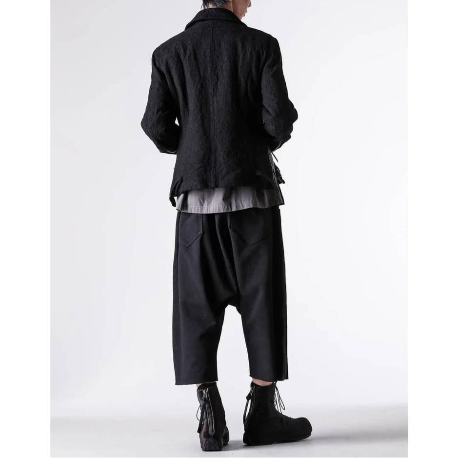 Grey Linen Wool Military Zip-Up Collar Jacket