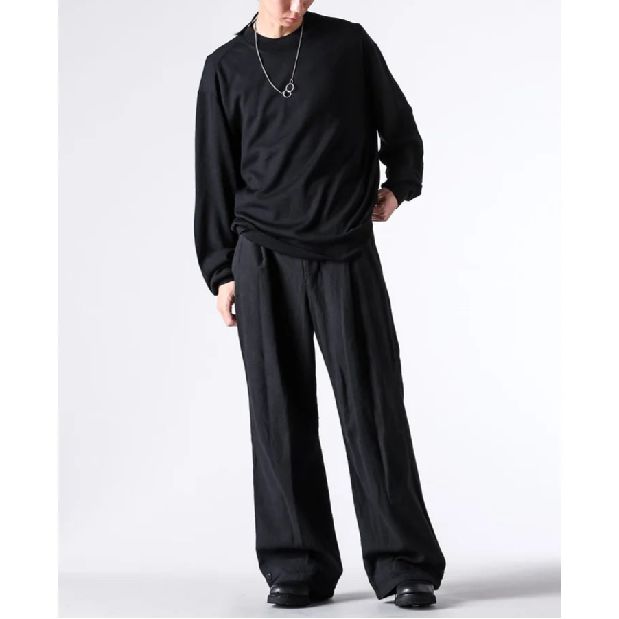 Black Elbow Patch Crewneck Sweater