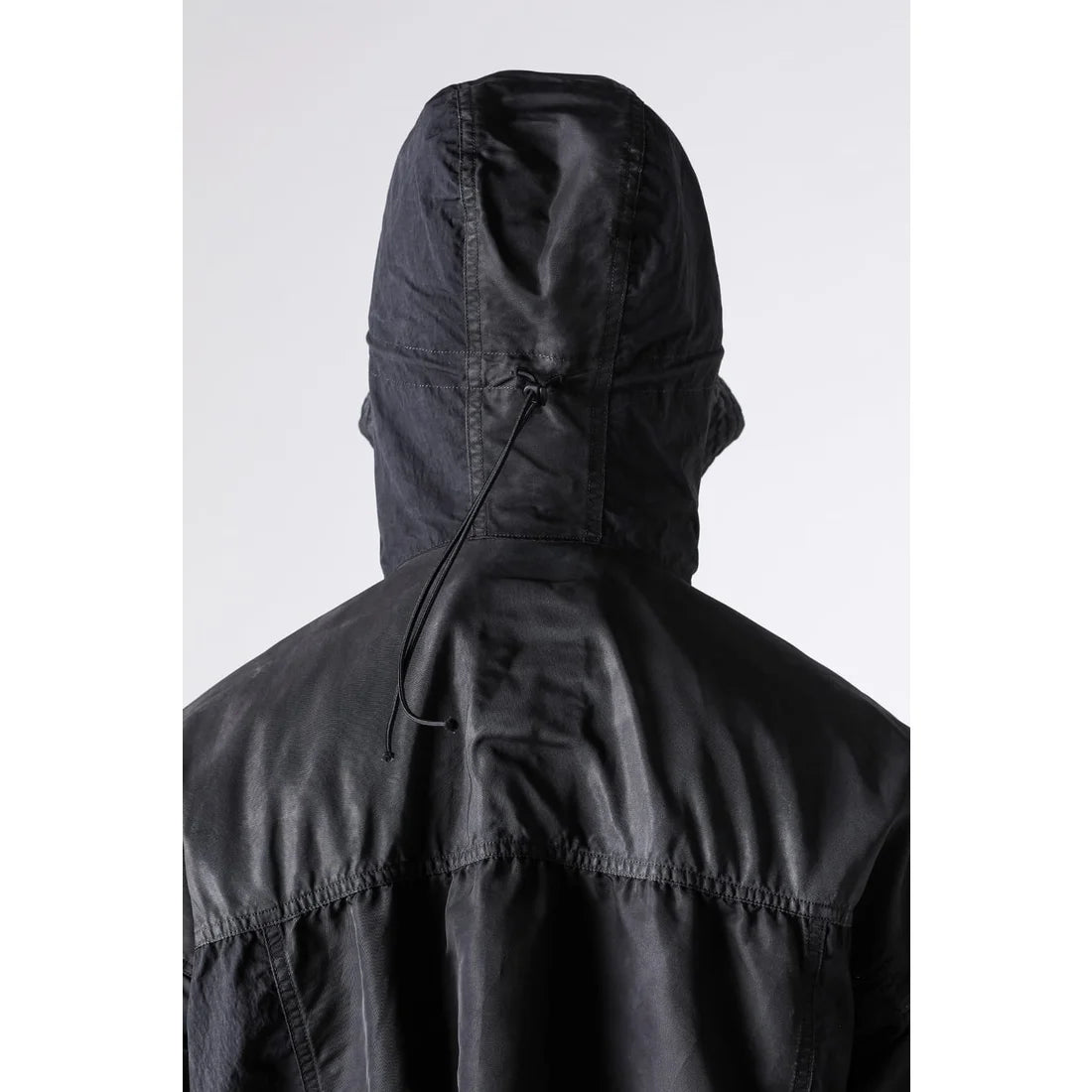 Shaded Black Object Dyed Nylon Hooded Parka