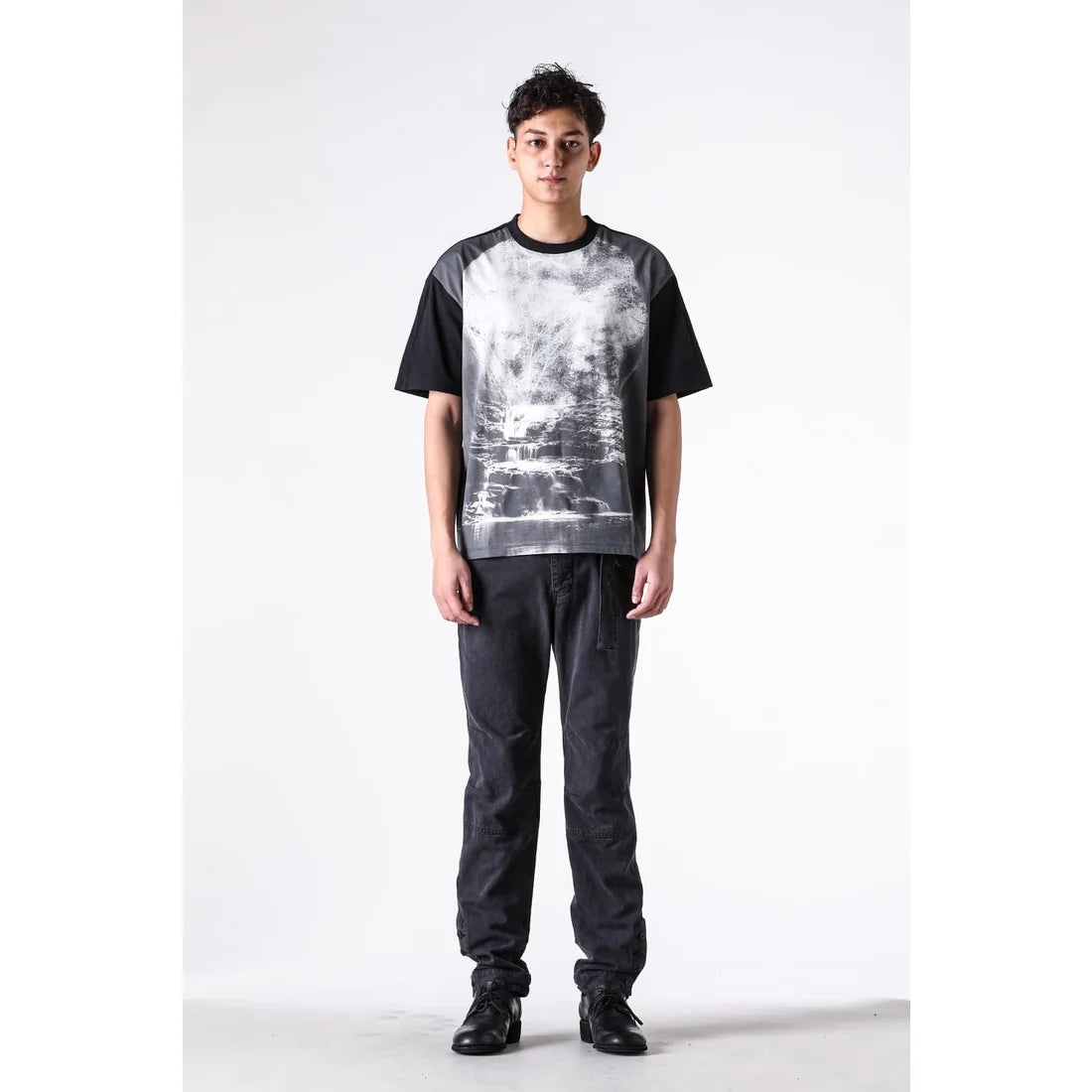 Black Printed Landscape T-shirt