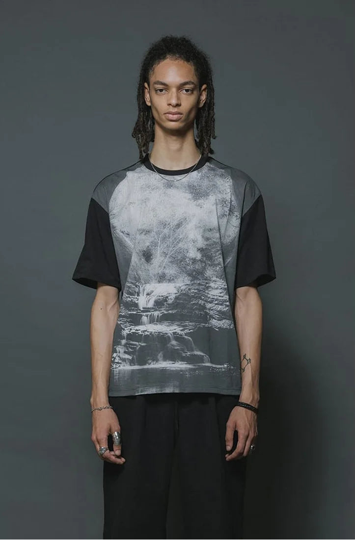 Black Printed Landscape T-shirt